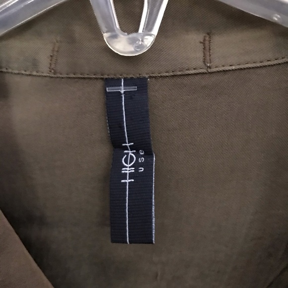 HIGH Everyday Italy Button Up Military Style Shirt Size 10 -28.5” Long -46 Chest - Picture 5 of 7